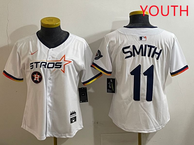 Youth Houston Astros 11 Smith White three generations Joint Name Nike 2025 MLB Jersey style 11